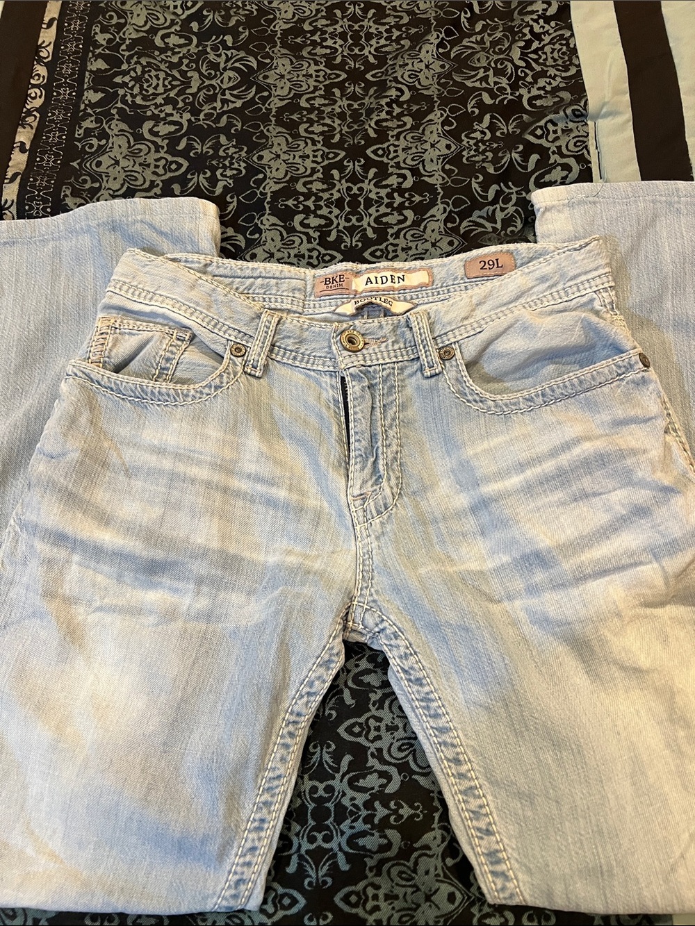 BKE Aiden Light Blue Washed Denim Jeans